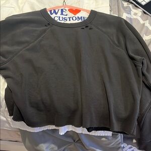 Women's Cropped Black Sweatshirt